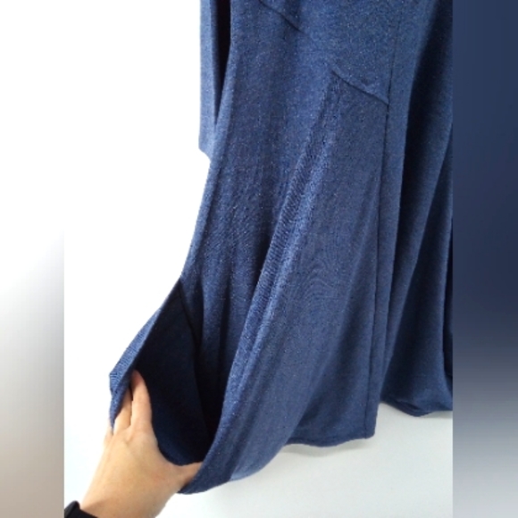 NWT $69 Chelsea & Theodore Blue Viscose Spandex Large Pockets Dress L - Picture 6 of 10